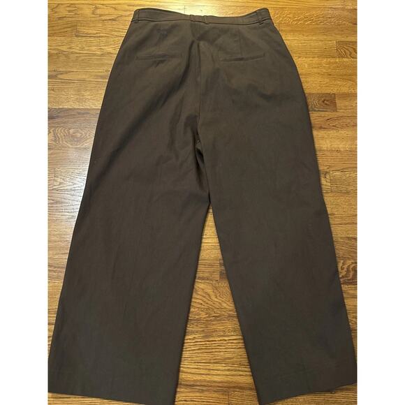 HUGO BOSS Womens Tapika Ankle Trousers Size 12 Dark Brown Stretch Cotton - Picture 16 of 16